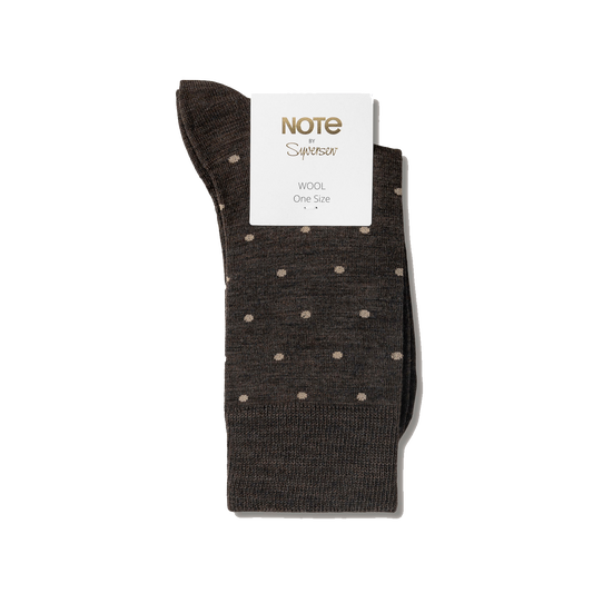 Note woman fine wool dots, Brown