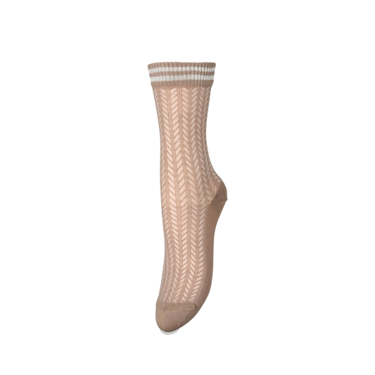 Beck Söndergaard Zilla Sporty Cotta Sock, Fungi Brown/Birch White
