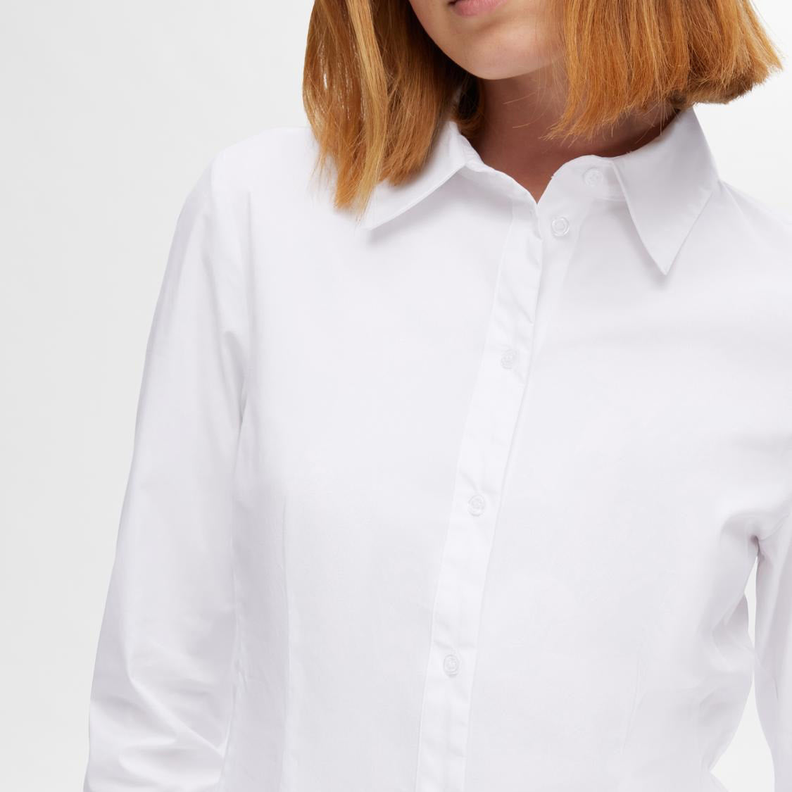 Selected Amira Fitted Shirt, White