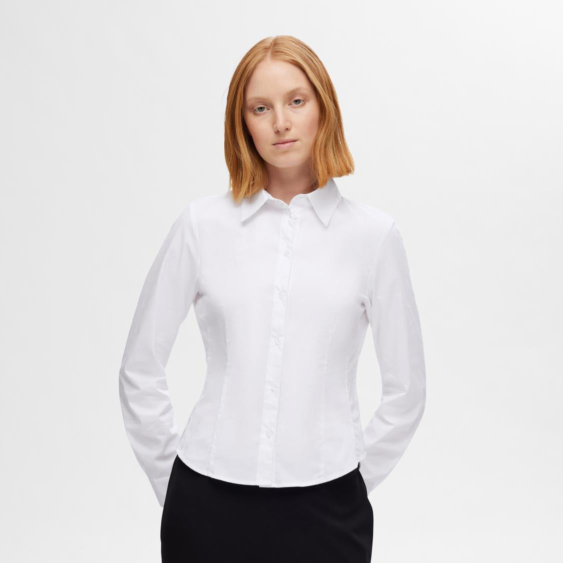 Selected Amira Fitted Shirt, White