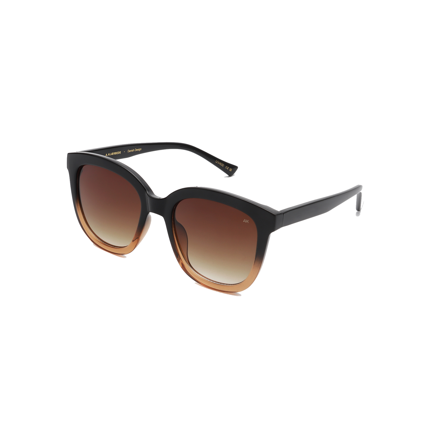 A. Kjærbede Billy Solbrille, Black/Brown Transparent