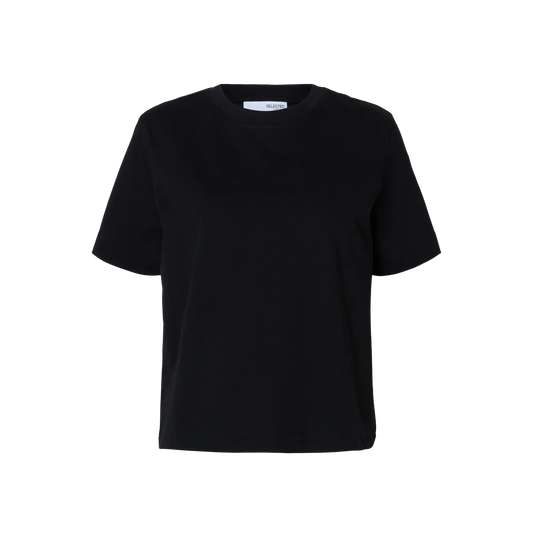 Selected T-shirt Boxy, Black