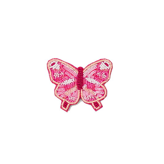 Beck Söndergaard Butterfly Beaded Clip, Hot Pink