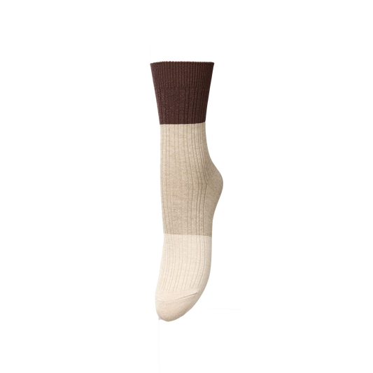 Beck Söndergaard Colourblock Bam Sock, Birch White