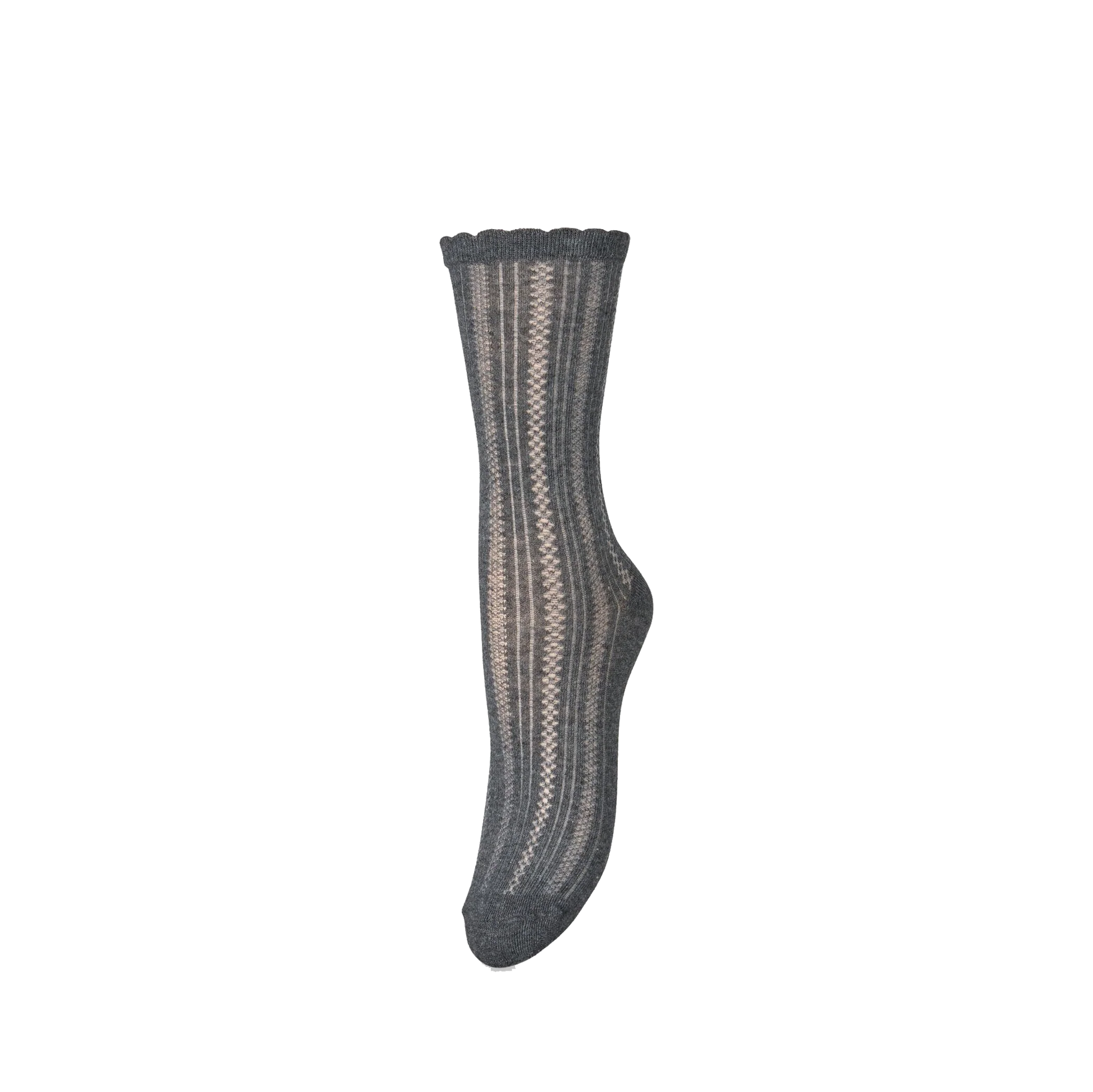 Beck Söndergaard Crochia Cotta Sock, Dark Grey Melange