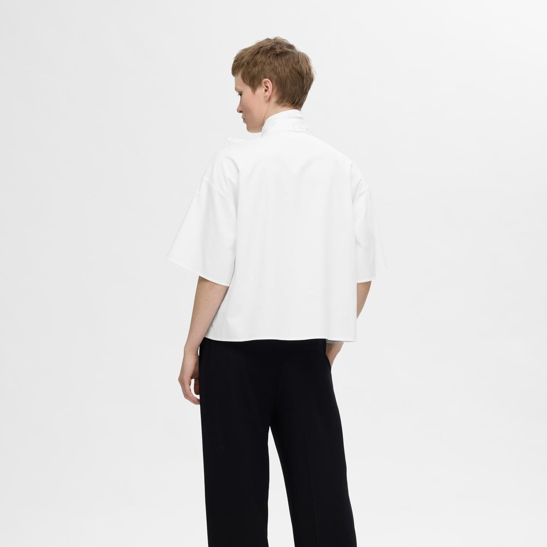 Selected Juno 3/4 Bow Shirt, Bright White