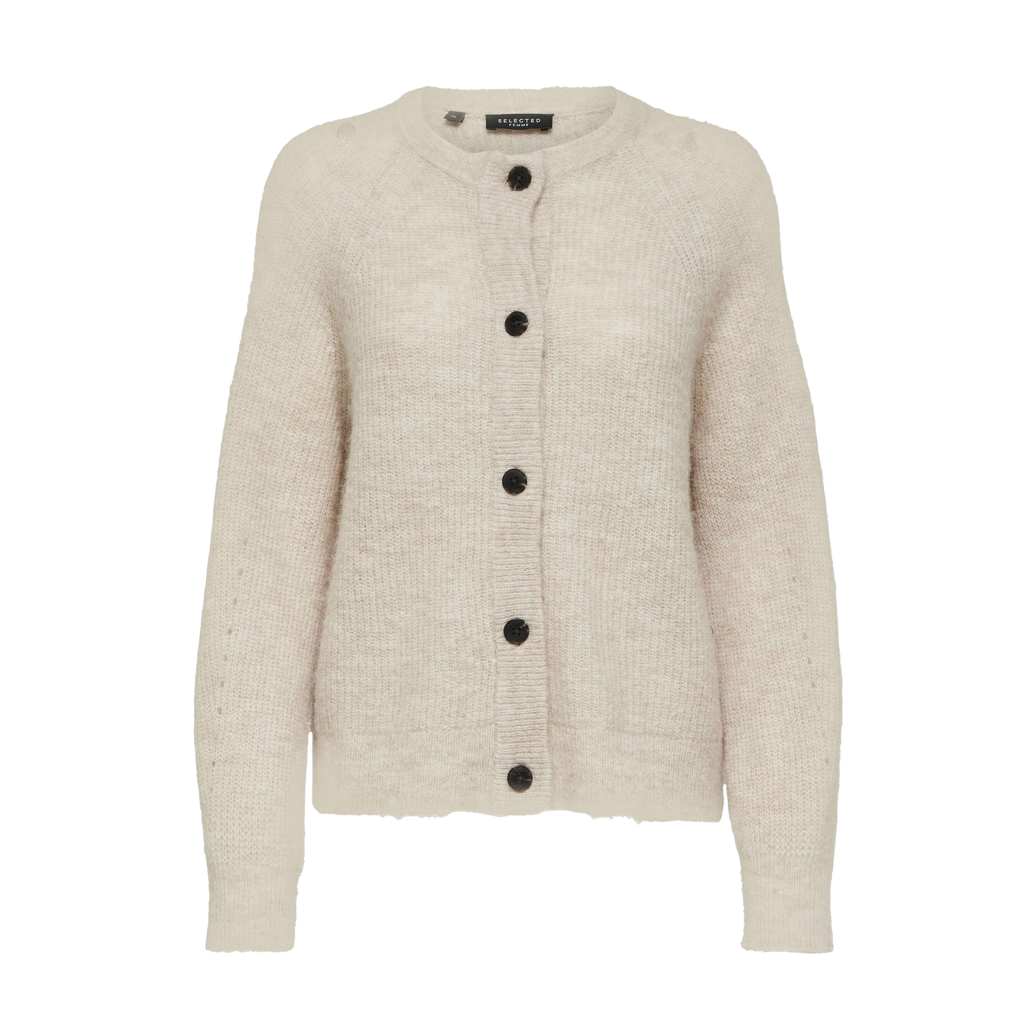 Lulu Short Knit Cardigan, Birch Melange