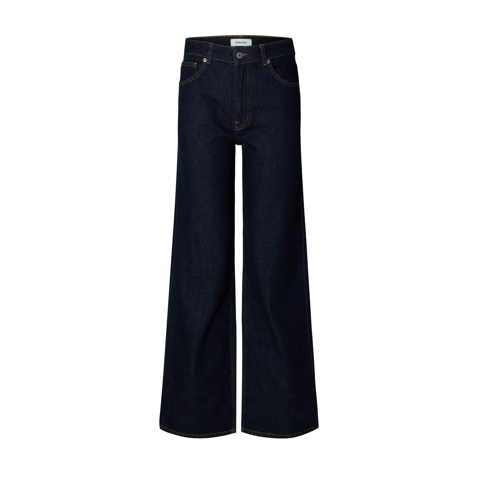 Selected Wide Bea-Kori Jeans, Dark Blue Denim