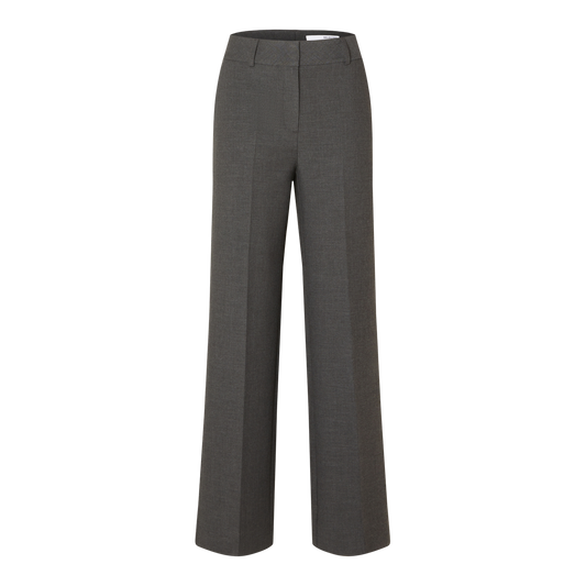 Selected Rita Wide Pant, Dark Grey Melange