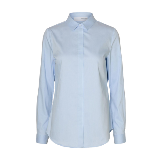 Selected Romie Fitted Shirt, Light Blue