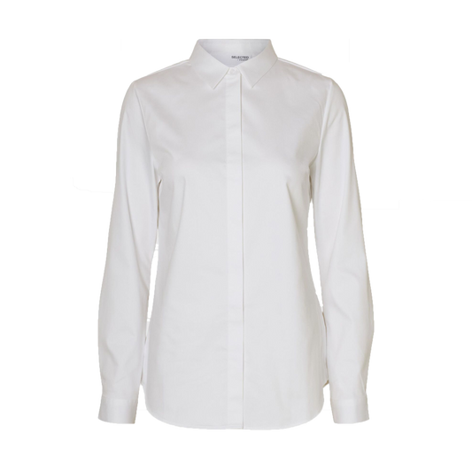 Selected Romie Fitted Shirt, Bright White