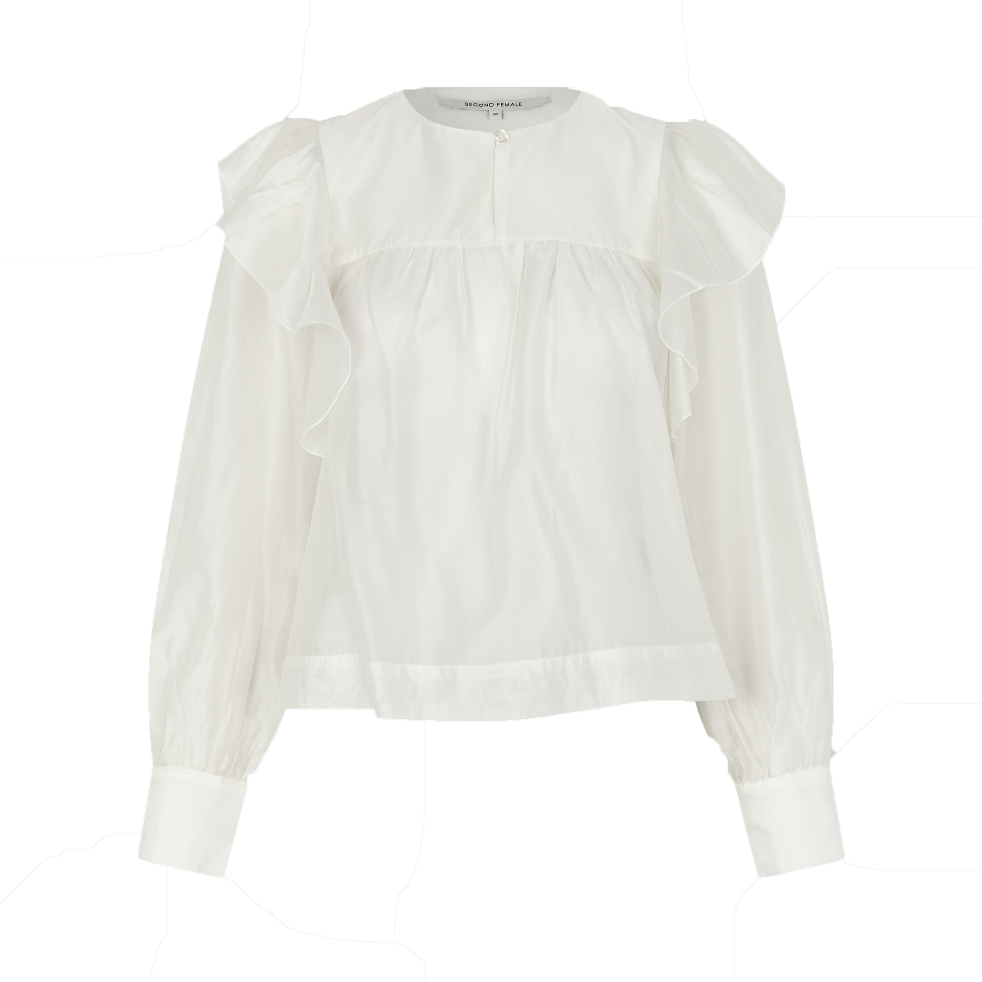 Second Female Dream Ruffle Blouse, Jet Stream