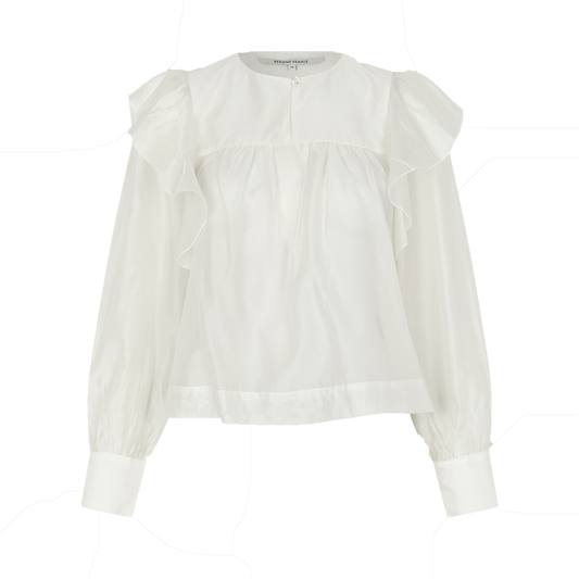 Second Female Dream Ruffle Blouse, Jet Stream