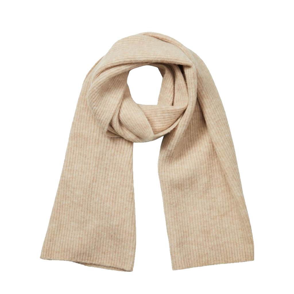 Selected Maline Ribbed Scarf, Birch
