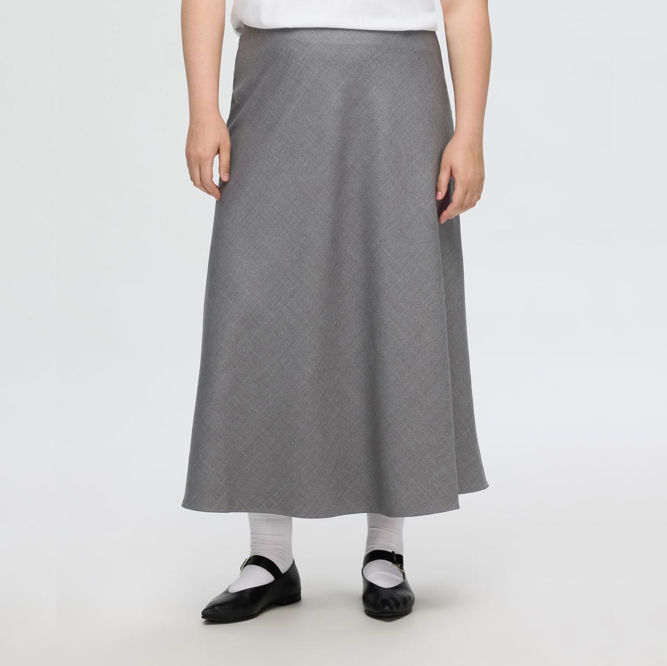 Selected Rivine-Lena Midi Skirt, Grey Melange