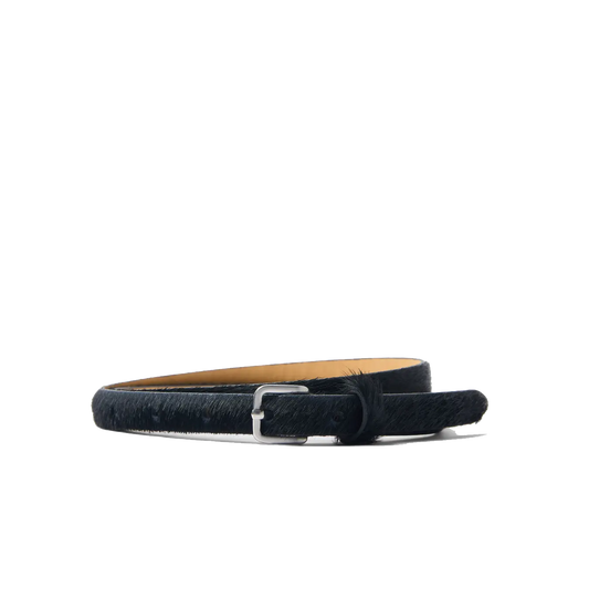 Selected Caroline Slim Cow Belt, Black