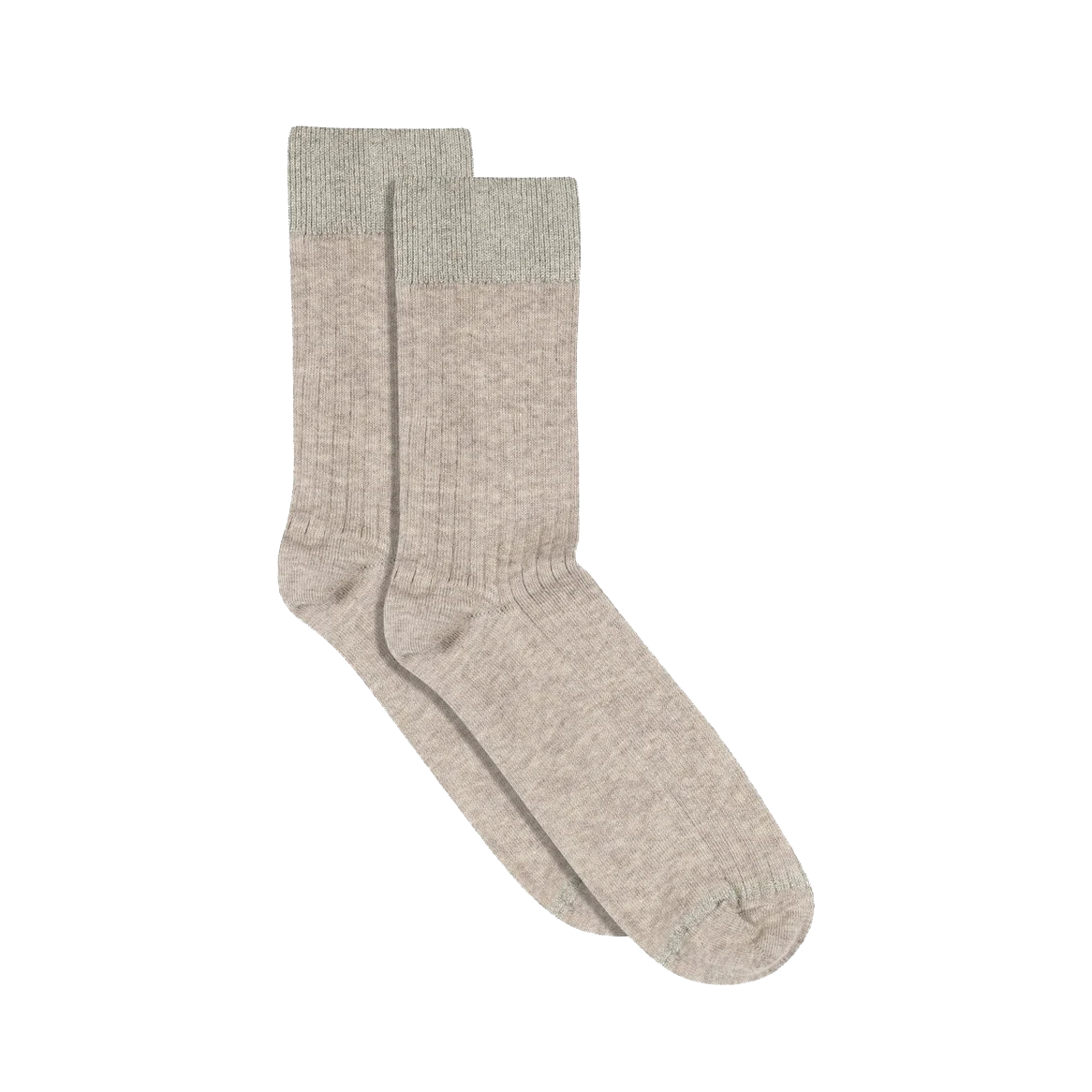 MP Erina wool rib socks, Light Brown Melange