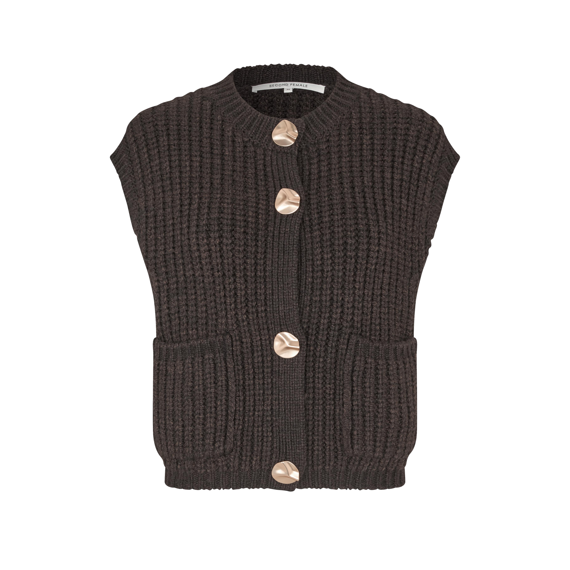 Second Female Ulrikke Knit Vest, Chocolate Torte