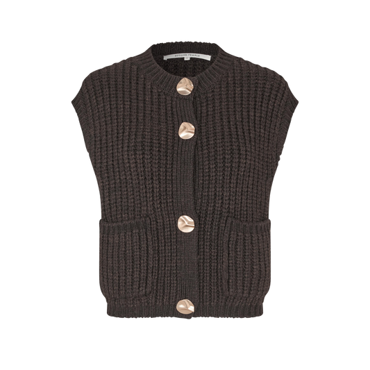 Second Female Ulrikke Knit Vest, Chocolate Torte