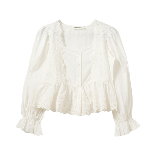 Sofie Schnoor Aria Broderie Anglaise Shirt, Off White